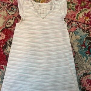 LOFT Multicolor Striped V-Neck Dress